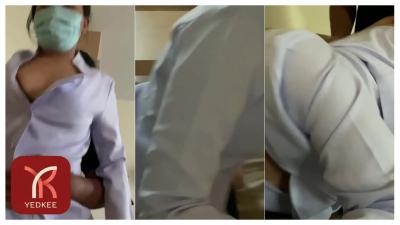 คลิปโป๊แอบเล่นชู้นัดเย็ดสาวพยาบาลหลังออกเวร จัดท่าหมาคาชุดเสียวมากๆ