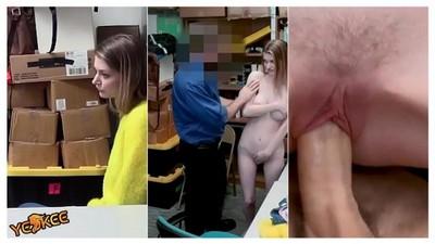 xxx สาววัยรุ่นฝรั่งโดนจับได้ว่าขโมยของในห้าง เลยโดนหัวหน้าฝ่ายรักษาความปลอดภัยขอเย้ดหีแลกการปล่อยตัว